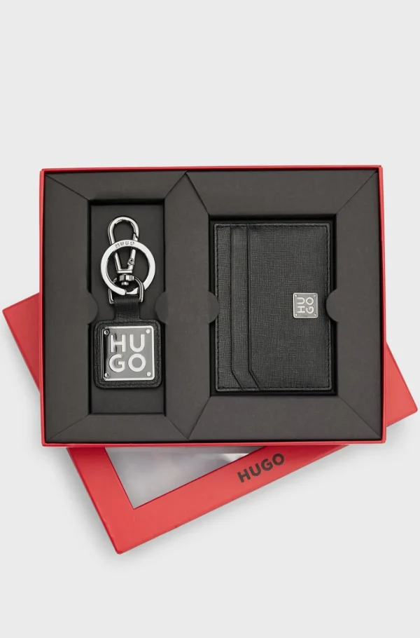 HUGO BOSS Accessory-sæt I Nappalæder Med Logodetalje Sort Fashion