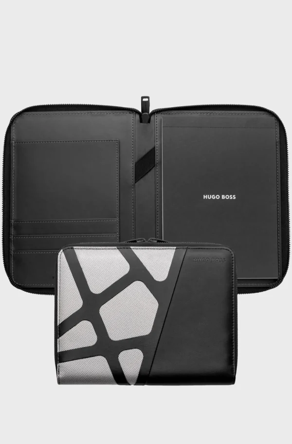 HUGO BOSS A5-konferencemappe I Nylon Med Kromeffekt Og Imiteret Læder Assorteret-forpakket Cheap