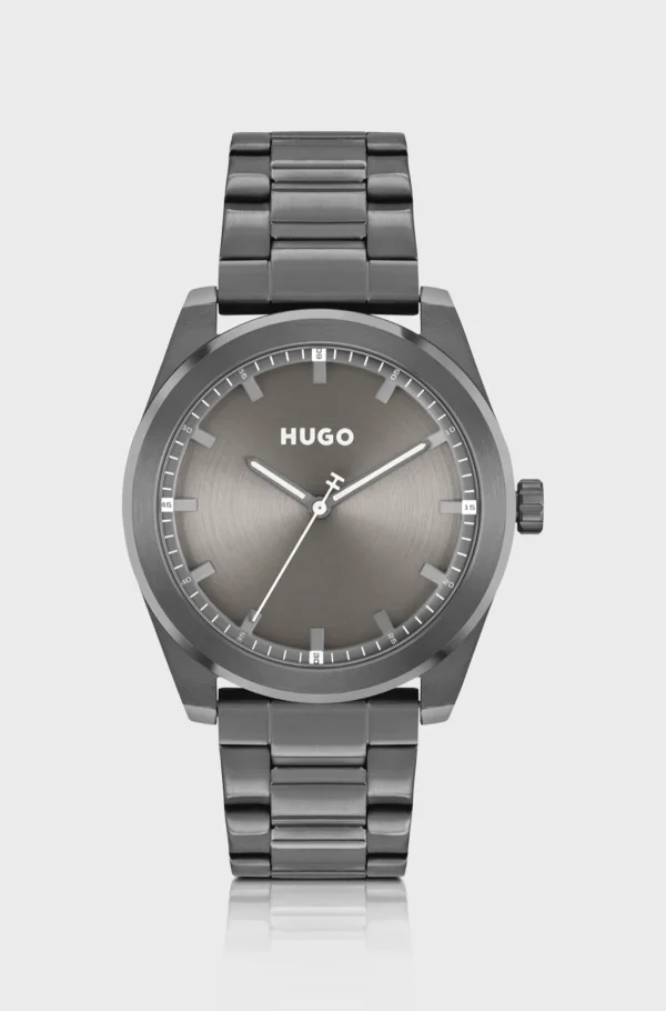 HUGO BOSS Armbåndsur Med Kæderem Og Urskive Grå Best Sale