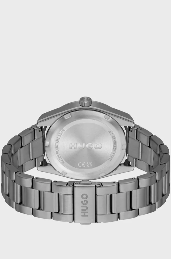 HUGO BOSS Armbåndsur Med Kæderem Og Urskive Grå Best Sale