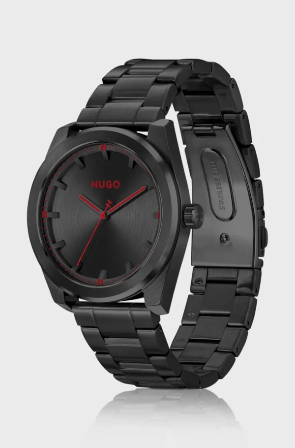 HUGO BOSS Armbåndsur Med Kæderem Og Skive Sort Discount