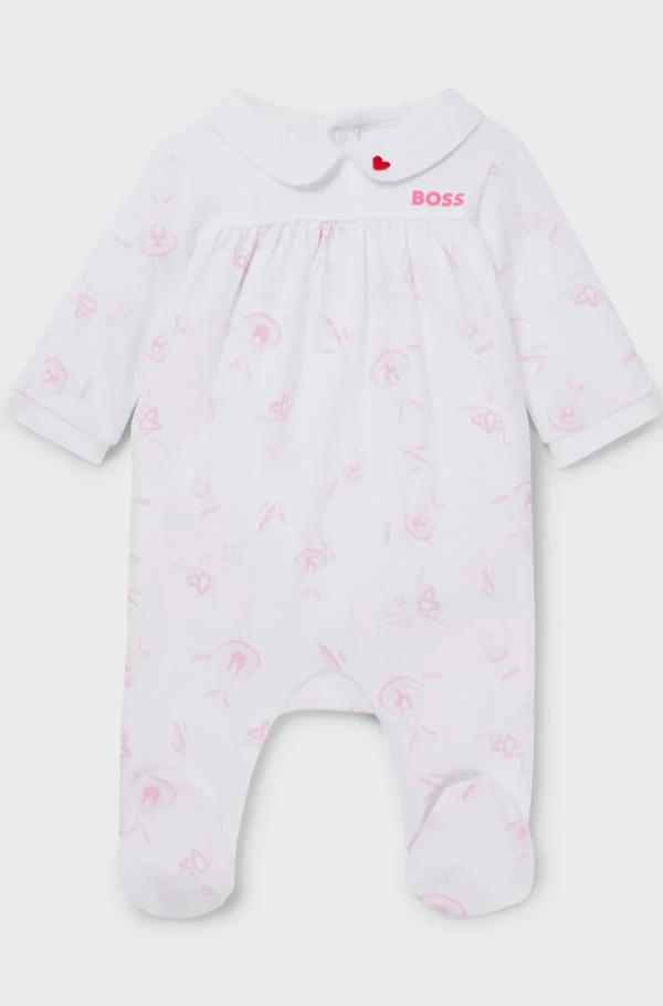 HUGO BOSS Babynatdragt Med Kaninmotiv Og Pan-krave Hvid Best
