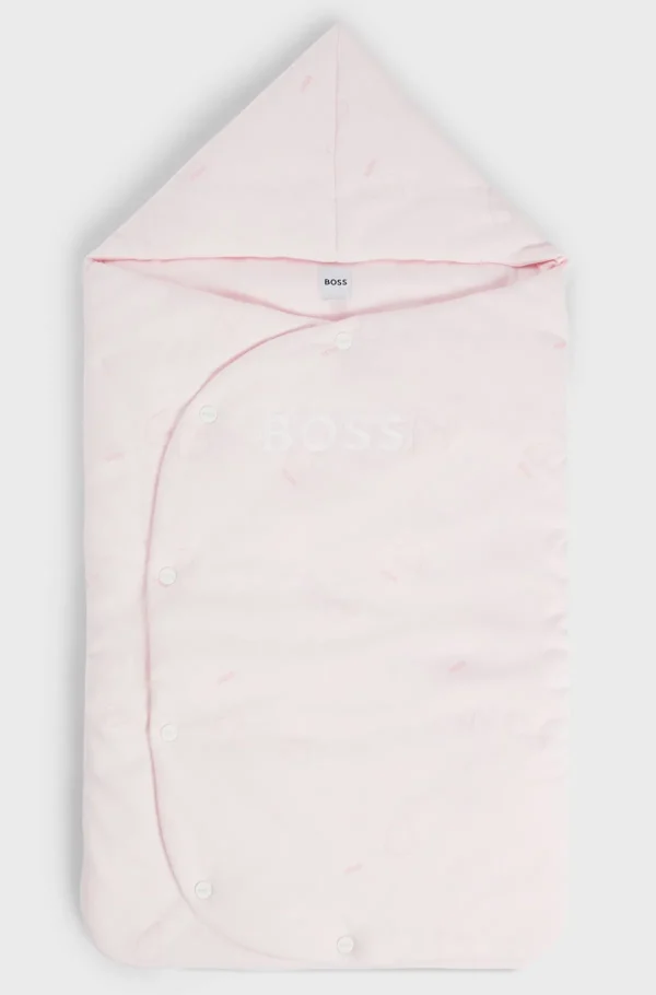 HUGO BOSS Babysvøb I Printet Bomuld Med Broderet Logo Lys pink Best