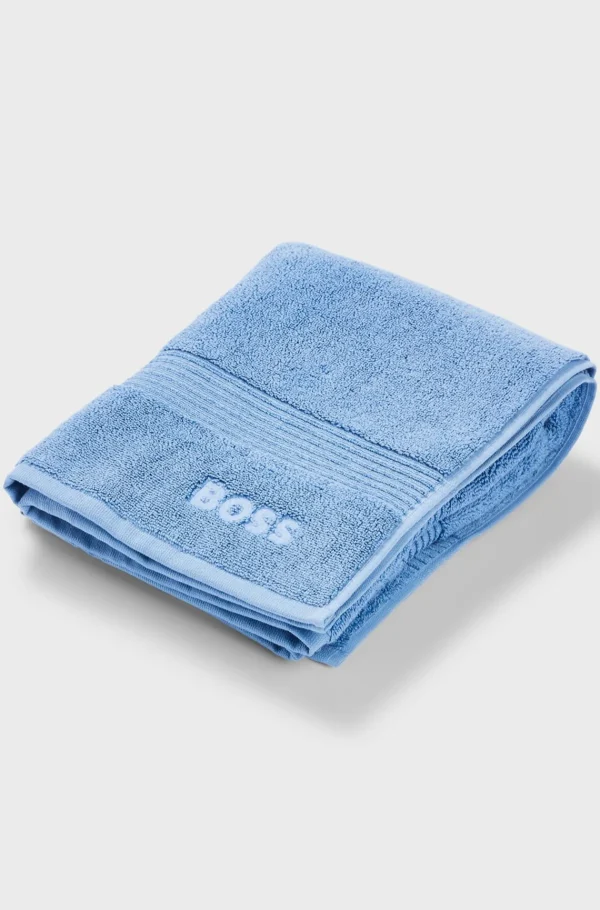 HUGO BOSS Bademåtte Med Logo I ægæisk Bomuld Blå Clearance