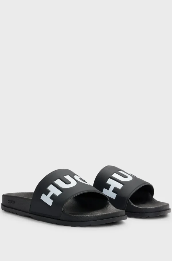 HUGO BOSS Badesandaler Med Logorem Sort Cheap