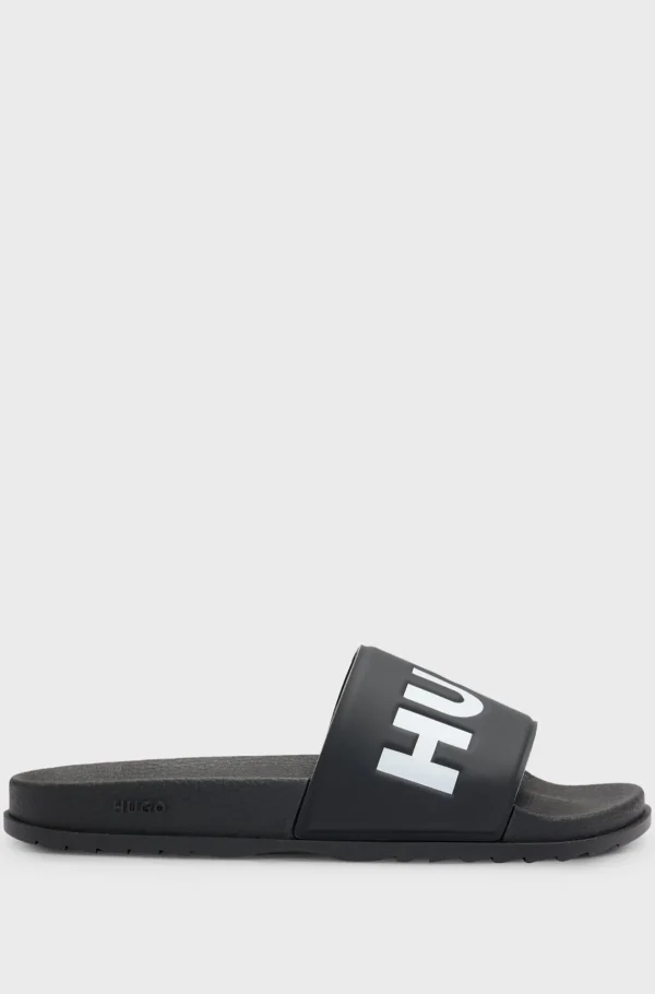 HUGO BOSS Badesandaler Med Logorem Sort Cheap