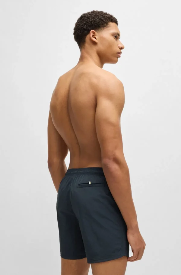 HUGO BOSS Badeshorts I Hurtigtørrende Stof Med Logo I Kontrastfarve Sort Shop