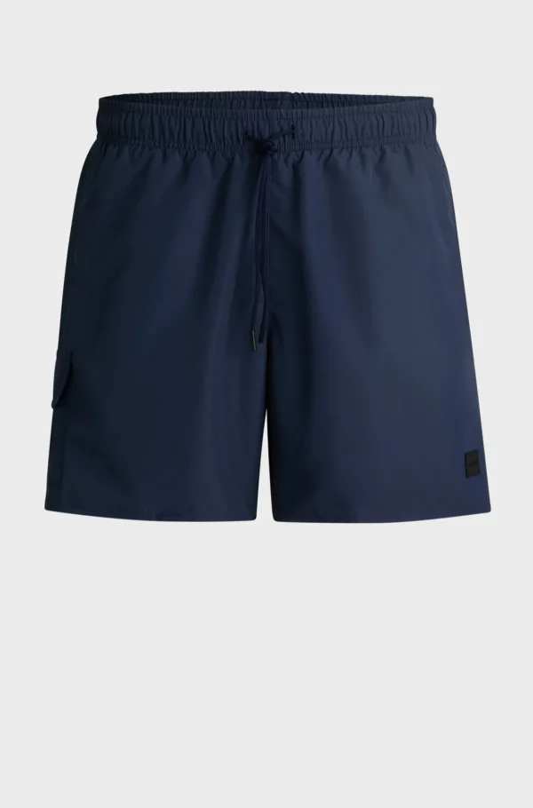 HUGO BOSS Badeshorts Med Cargolomme Og Logomærkat Mørkeblå Fashion