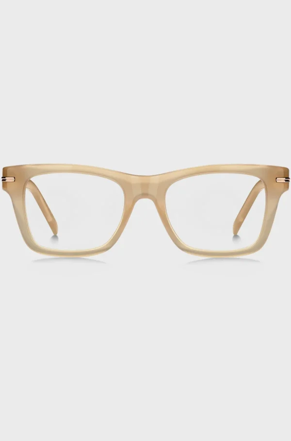 HUGO BOSS Acetat-stel Med Guldfarvet Signaturdetalje Til Briller Med Styrke Beige Cheap