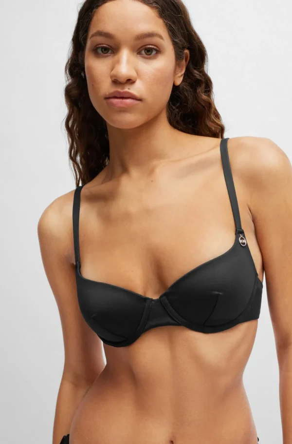 HUGO BOSS Bikinitop Med Bøjle Og Logovedhæng Sort Discount