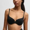 HUGO BOSS Bikinitop Med Indlæg Og Bindesnore I Kontrastfarver Sort Fashion