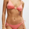 HUGO BOSS Bikinitrusser Med Bindebånd I Siderne Og Logovedhæng Koralfarvet Cheap