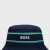 HUGO BOSS Bøllehat Til Børn I Bomuldstwill Med Striber Og Logo Mørkeblå Cheap