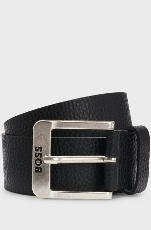 HUGO BOSS Bælte I Italiensk Læder Med Logospænde Sort Best