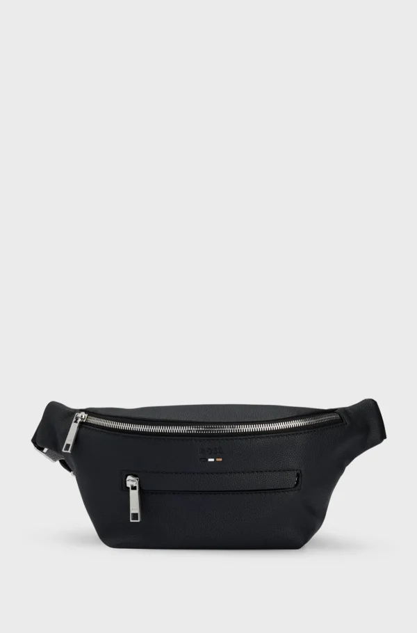 HUGO BOSS Bæltetaske I Imiteret Kornet Læder Og Med Præget Logo Sort Discount