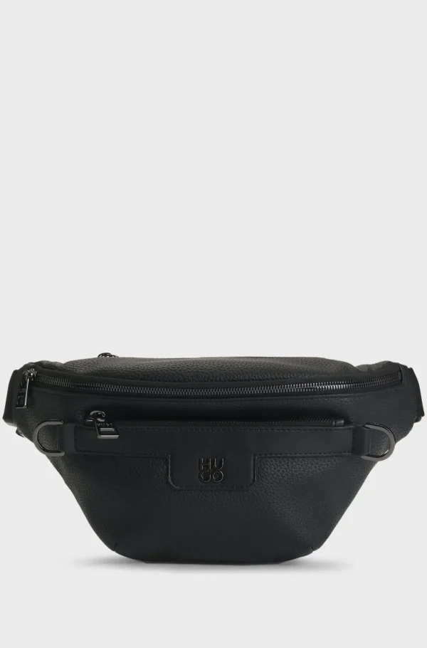 HUGO BOSS Bæltetaske I Imiteret Læder Med Stablet Logo Sort Shop