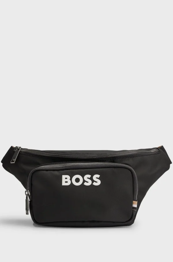 HUGO BOSS Bæltetaske I Strukturmateriale Med Kontrastlogo Sort Store