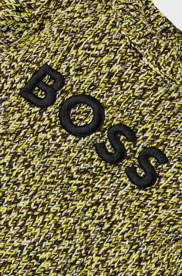 HUGO BOSS Bomuldsblandet Sweater Med Broderet Logo Til Børn Mørkegrøn Store
