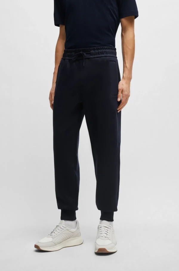 HUGO BOSS Bomuldsblandet Tracksuit-bukser Med Meshdetaljer Mørkeblå Clearance