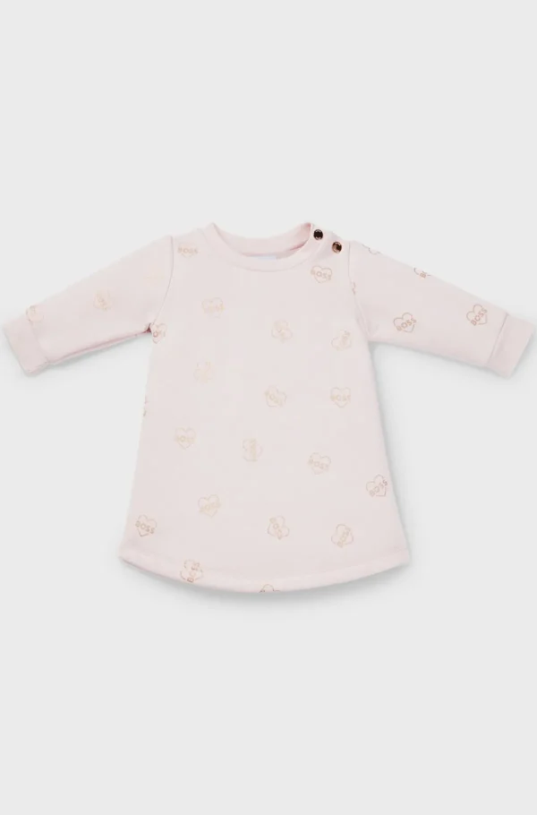 HUGO BOSS Bomuldskjole Til Babyer I Bomuldsblanding Med Logoprint Lys pink Cheap