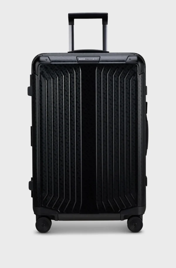 HUGO BOSS BOSS | Samsonite-kuffert På 71L I Anodiseret Aluminium Sort Online