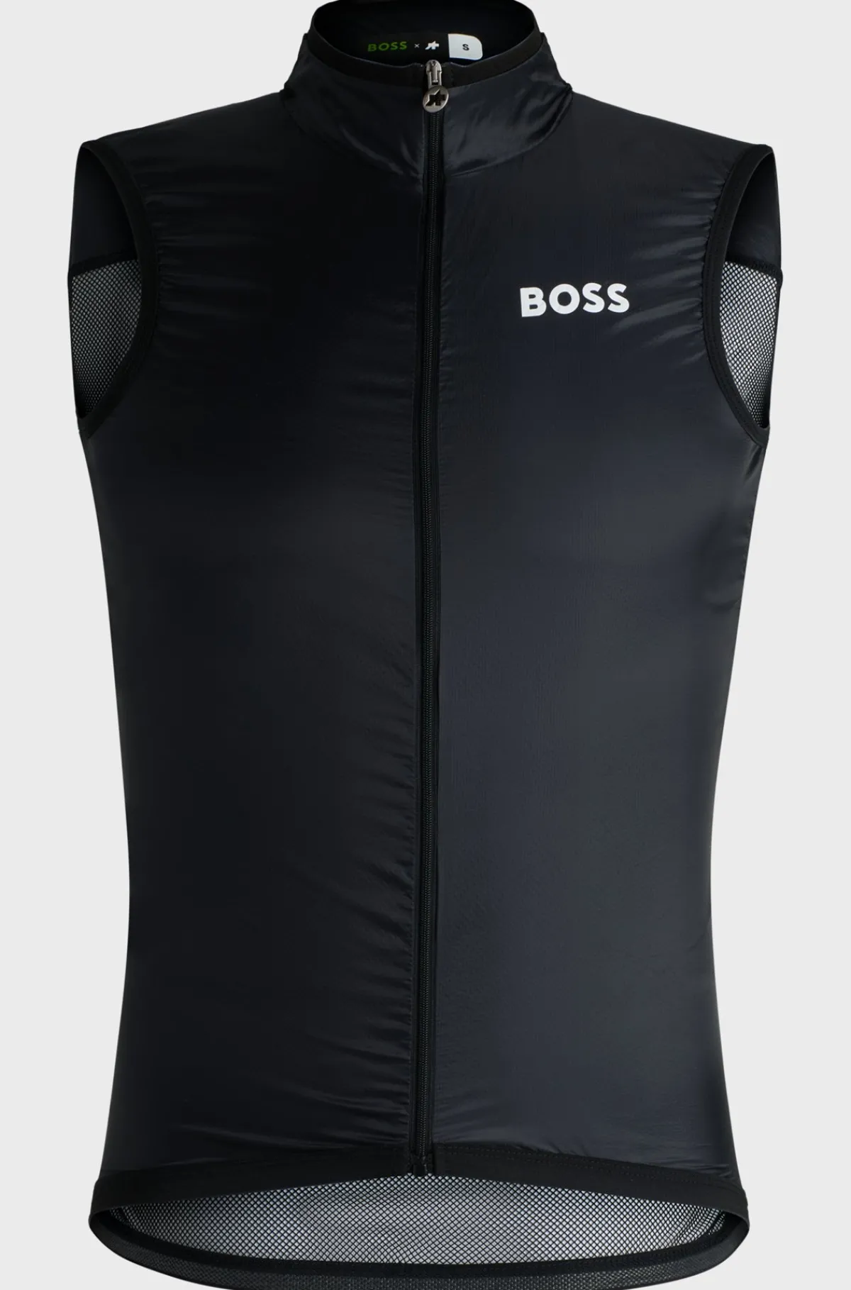 HUGO BOSS BOSS X ASSOS Sammenfoldelig Vindvest Med åndbar Meshryg Sort Outlet