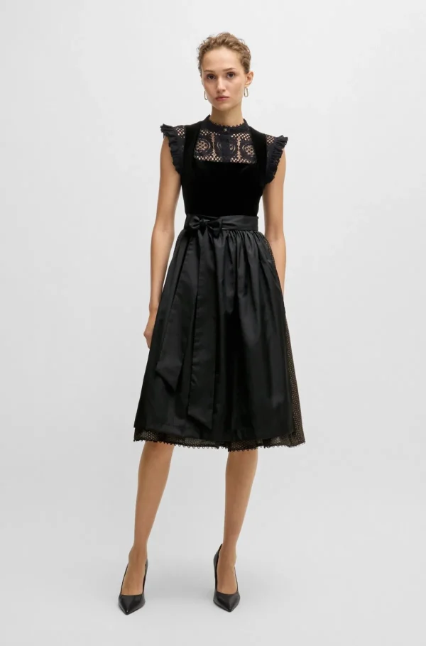 HUGO BOSS BOSS X Kinga Mathe Dirndl-kjole Med Overdel I Fløjl Sort Discount