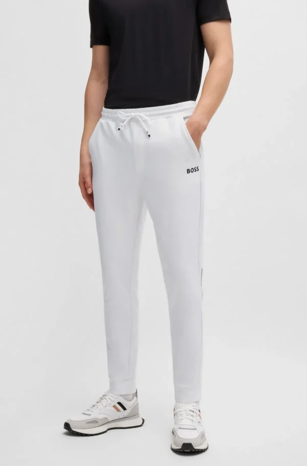 HUGO BOSS BOSS X Matteo Berrettini-tracksuit-bukser Med Kontrastkantbånd Og Branding Hvid Sale