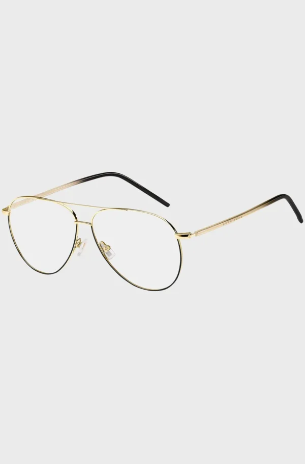 HUGO BOSS Briller Med Styrke I Titanium Med Ombré-detalje Sort mønstret Flash Sale