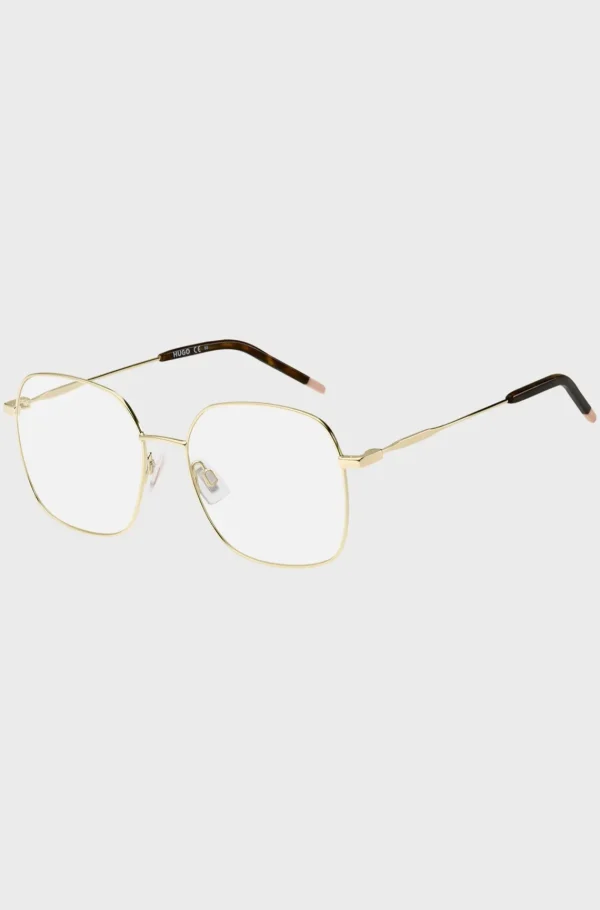 HUGO BOSS Brillestel I Guldtoner Med Spidser I Havana-acetat Assorteret-forpakket Fashion