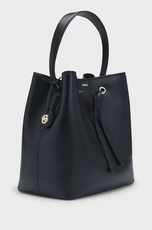 HUGO BOSS Bucket Bag I Imiteret Læder Med Dobbelt B-monogram Sort Cheap