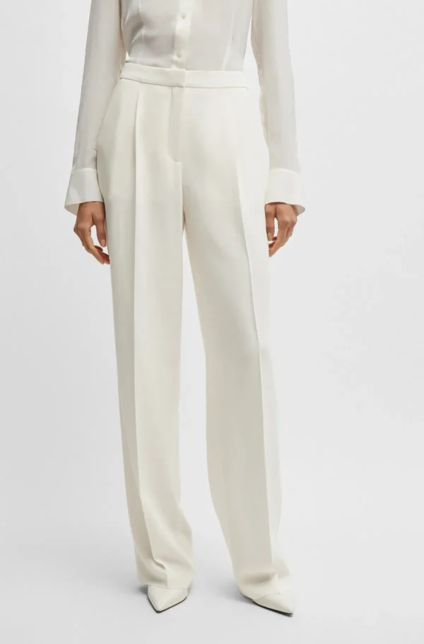 HUGO BOSS Bukser Med Regular Fit I Mat Stof Hvid Best Sale