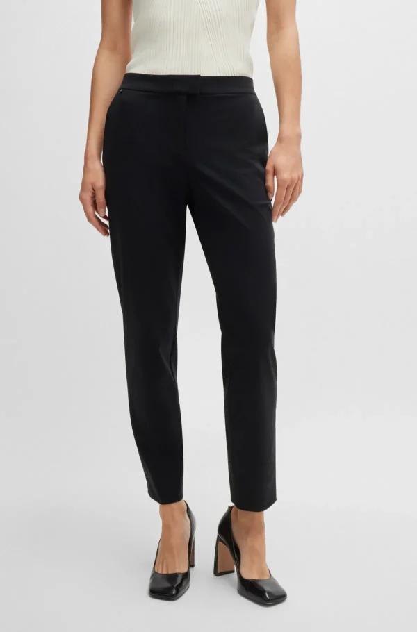 HUGO BOSS Bukser Med Slim Fit I Performance-stof Af Jersey Med Stræk Sort Online