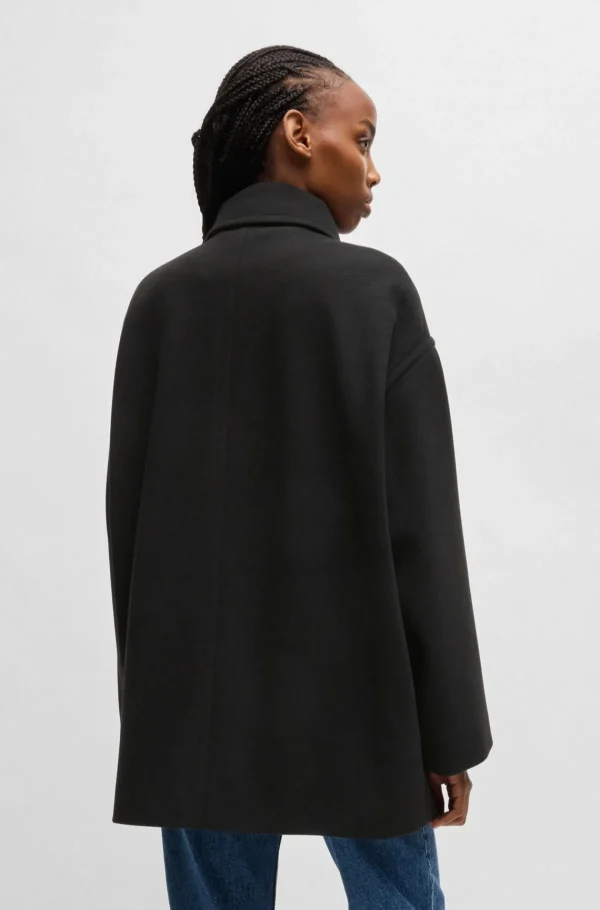HUGO BOSS Caban-frakke Med Oversize Fit Og Krave Sort Hot