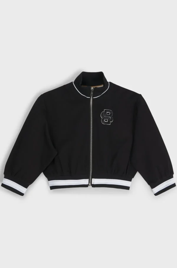 HUGO BOSS Cardigan Til Børn Med Lynlås Og Dobbelt B-monogram Sort Online