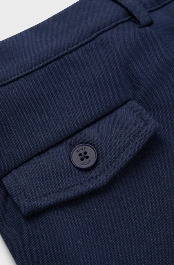 HUGO BOSS Cargobukser Til Børn I Piqué Med Stræk Mørkeblå Best