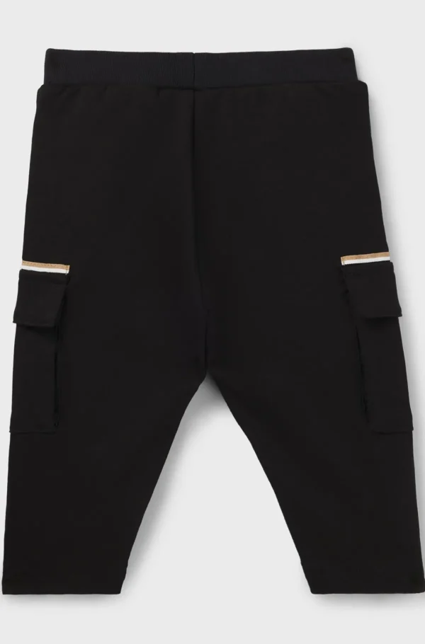 HUGO BOSS Cargobukser Til Børn I Piqué Med Stræk Og Logomærkat Sort Cheap