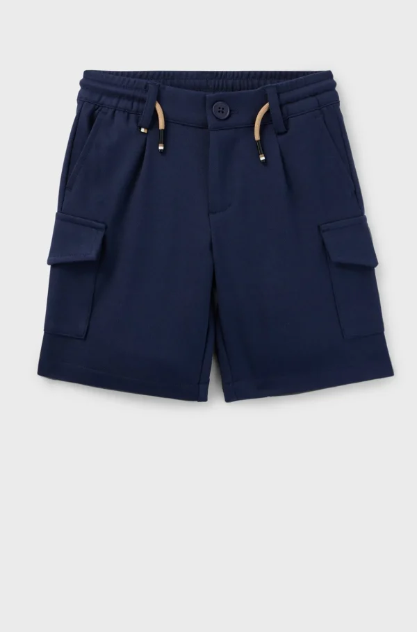 HUGO BOSS Cargoshorts Til Børn I Stof Med Stræk Med Snøre I Taljen Mørkeblå New
