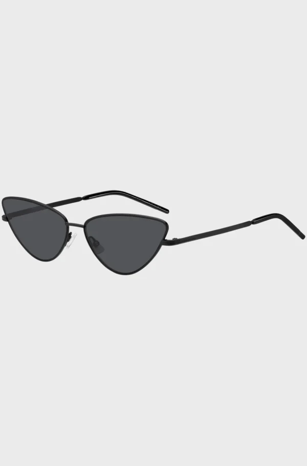 HUGO BOSS Cat-eye-solbriller I Stål Med Signaturdetaljer Sort Hot