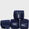 HUGO BOSS Circulationsbandager I Fleece Med Branding Til Hestesport Mørkeblå Store