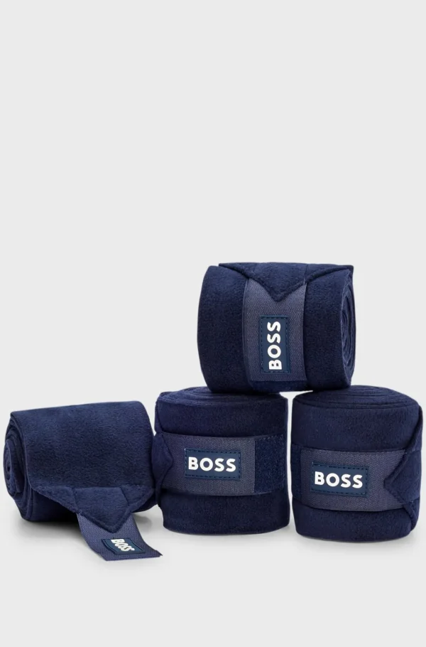 HUGO BOSS Circulationsbandager I Fleece Med Branding Til Hestesport Mørkeblå Store