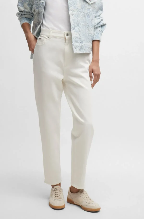 HUGO BOSS Cremefarvede Jeans I Denim Med Stræk Hvid Discount