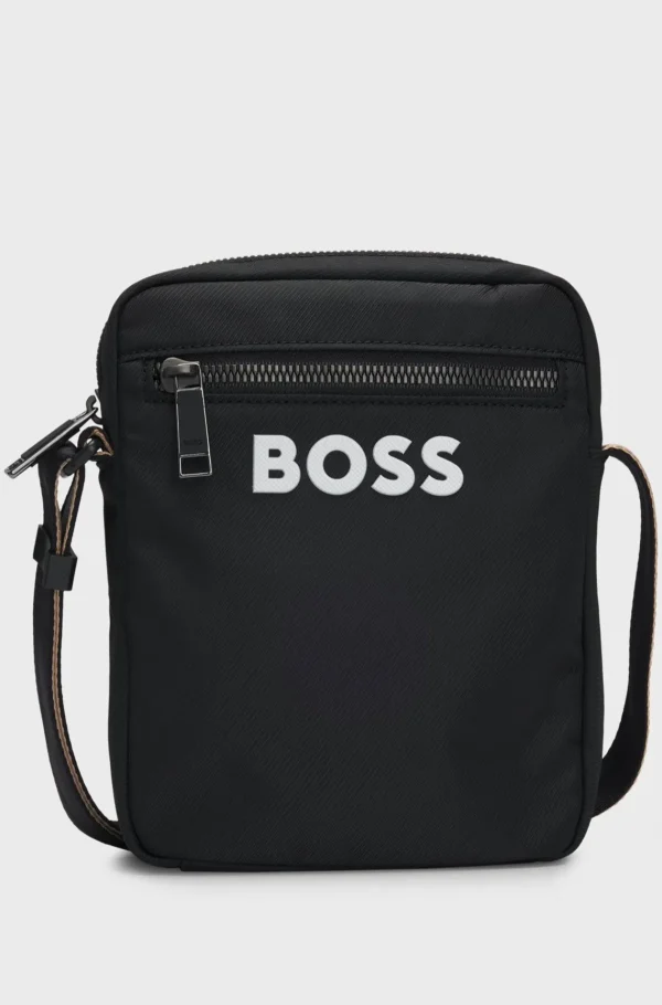 HUGO BOSS Crossbodytaske Med Kontrastfarvet Logo Og Signaturstribet Rem Sort Online