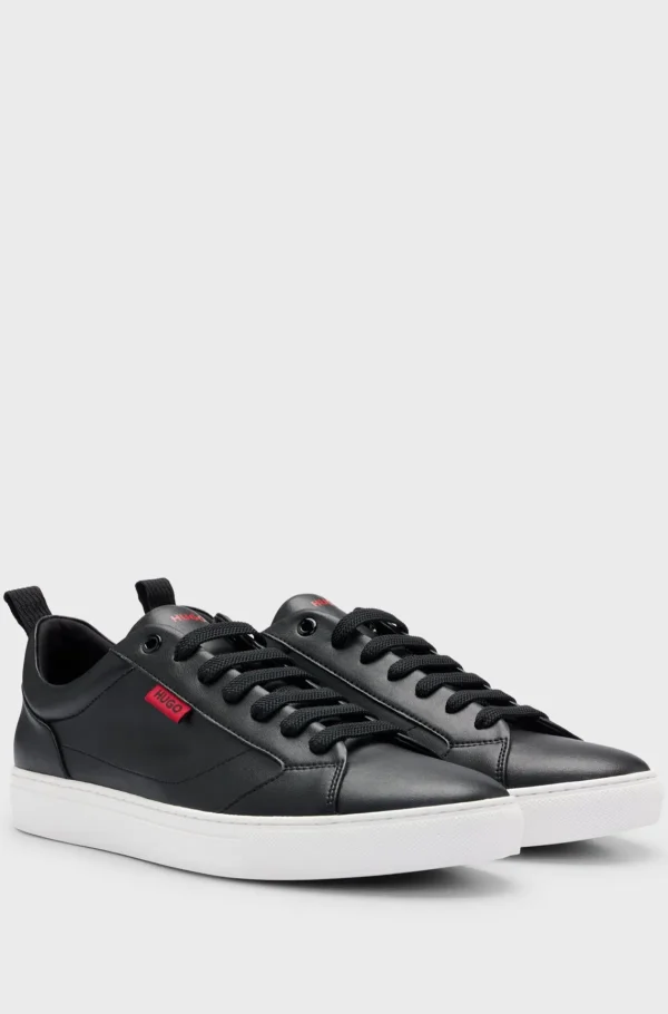 HUGO BOSS Cupsole-sneakers I Imiteret Læder Med Logomærke Sort Online