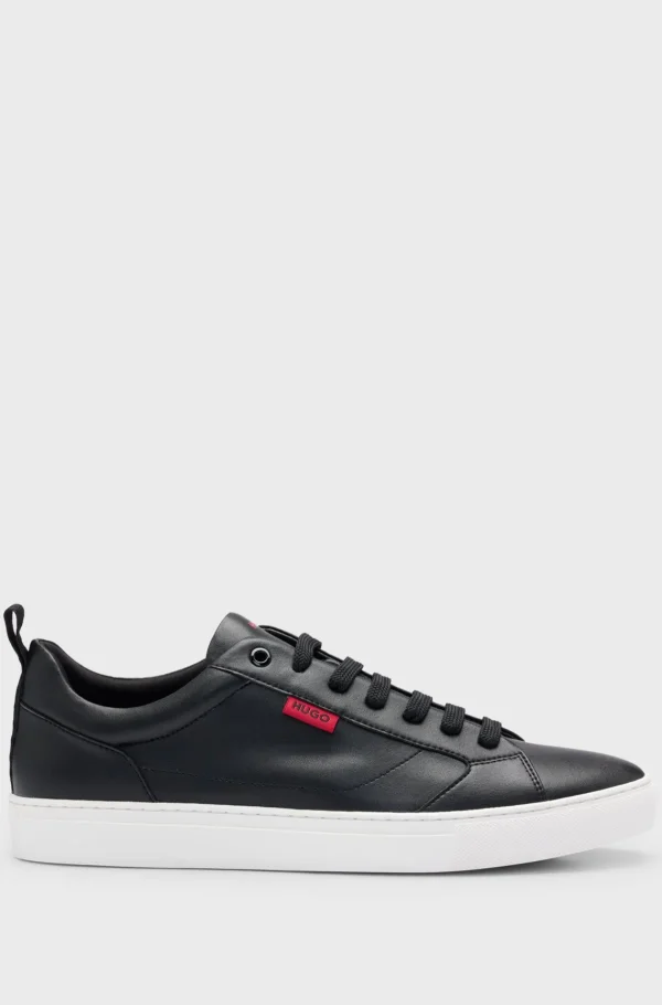 HUGO BOSS Cupsole-sneakers I Imiteret Læder Med Logomærke Sort Online