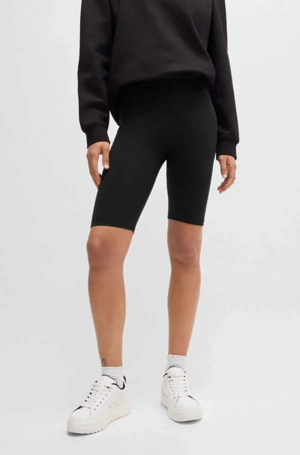 HUGO BOSS Cykelshorts I Bomuld Med Stræk Og Logo Sort Online