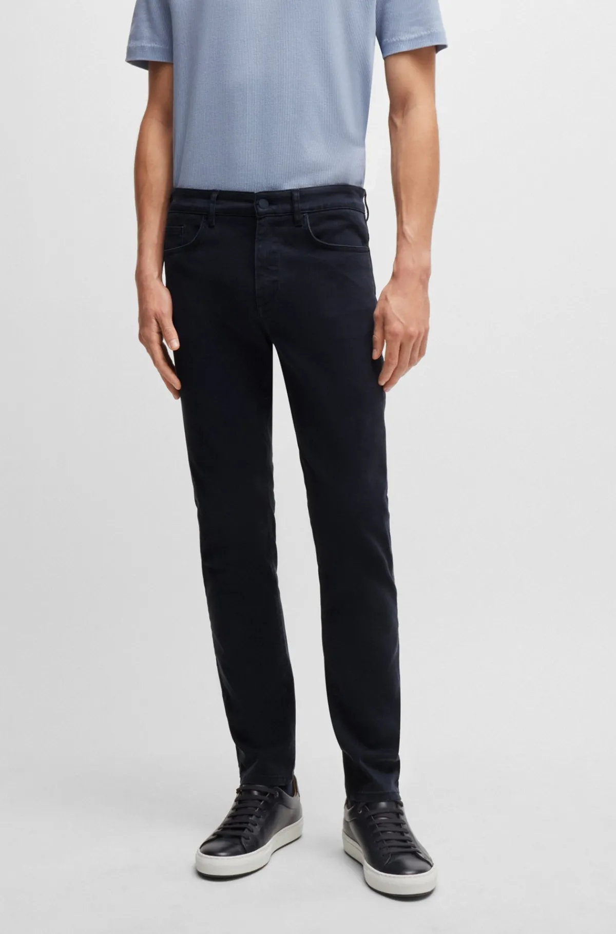 HUGO BOSS Delaware Jeans I Blød Denim Med Stræk Og Slim Fit Mørkeblå Cheap