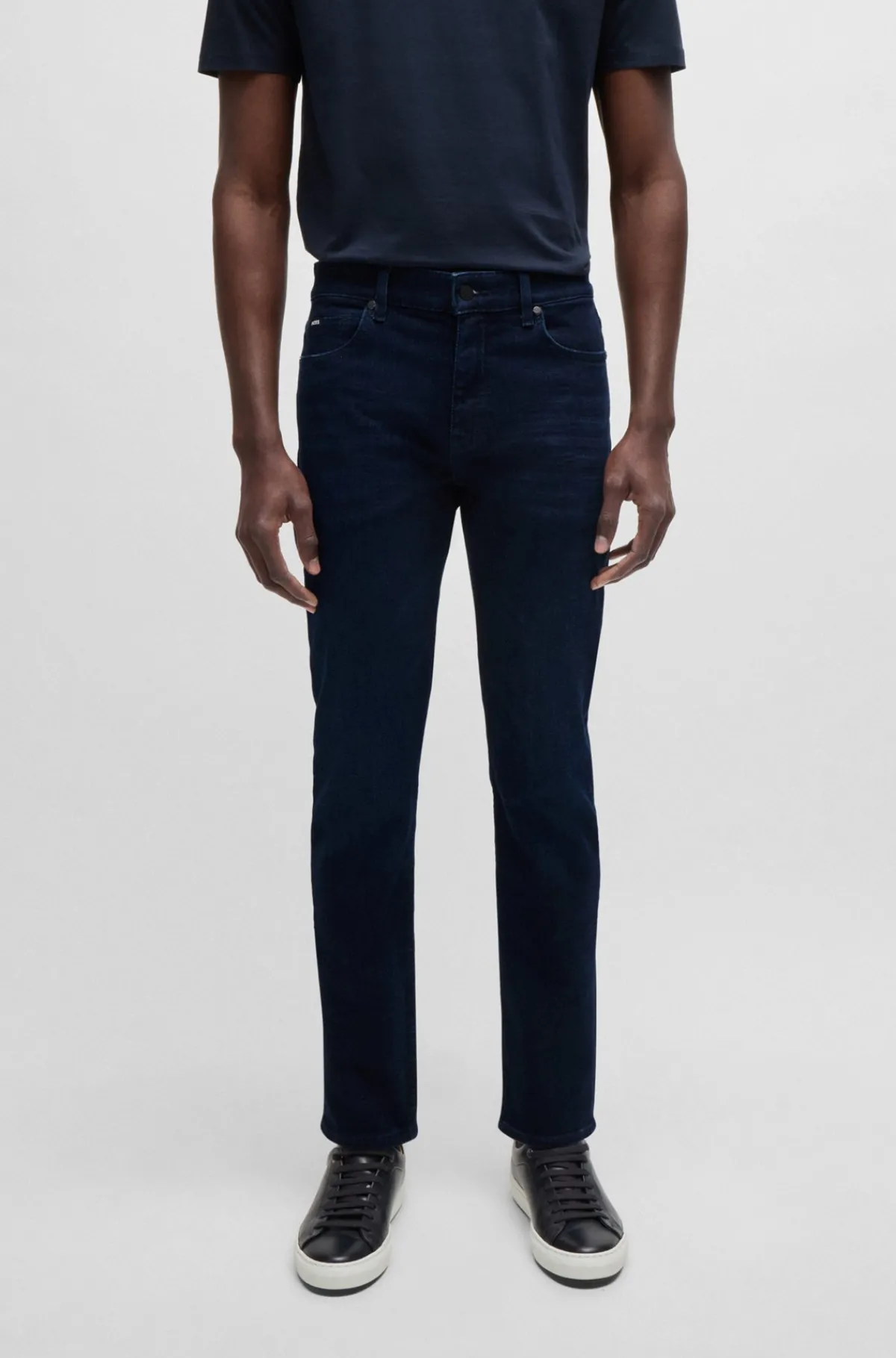HUGO BOSS Delaware Slim Fit Jeans I Ekstra Blød Denim Mørkeblå Flash Sale