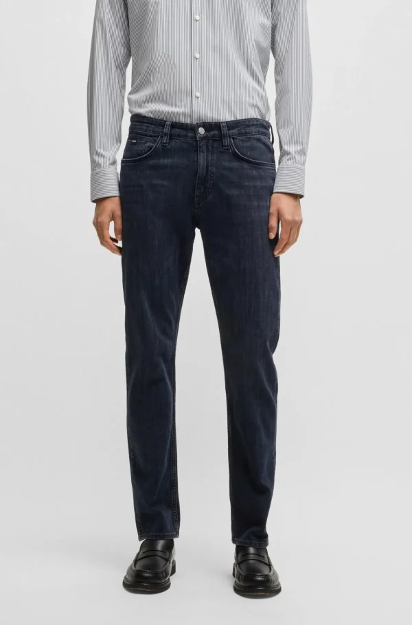 HUGO BOSS Delaware-jeans Med Slim Fit I Denim Med Stræk Mørkeblå Clearance