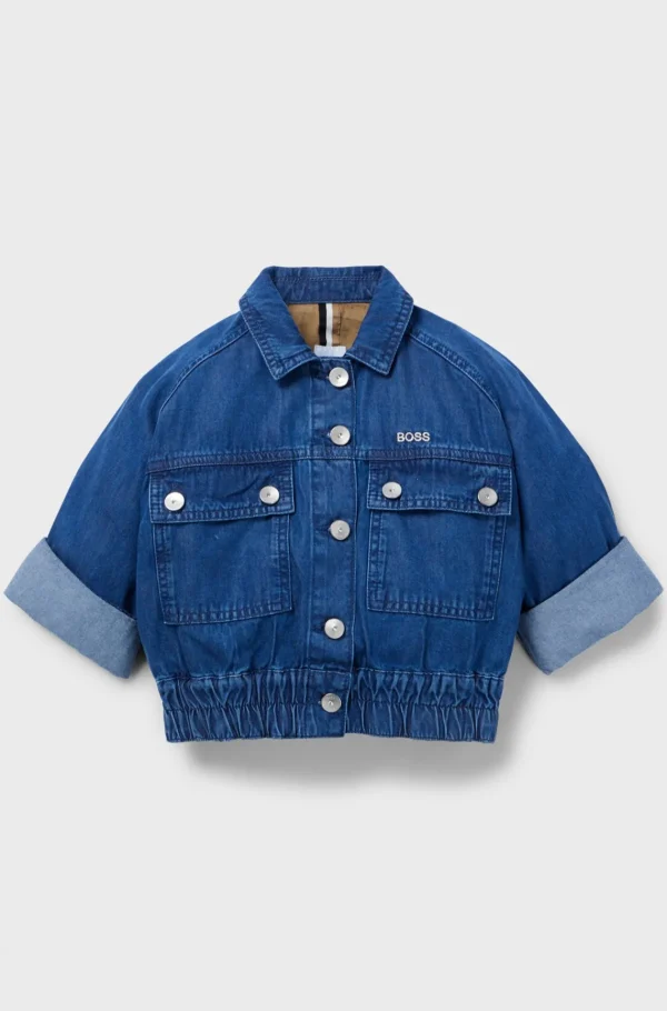 HUGO BOSS Denimjakke Med Logo Til Børn Blå Best